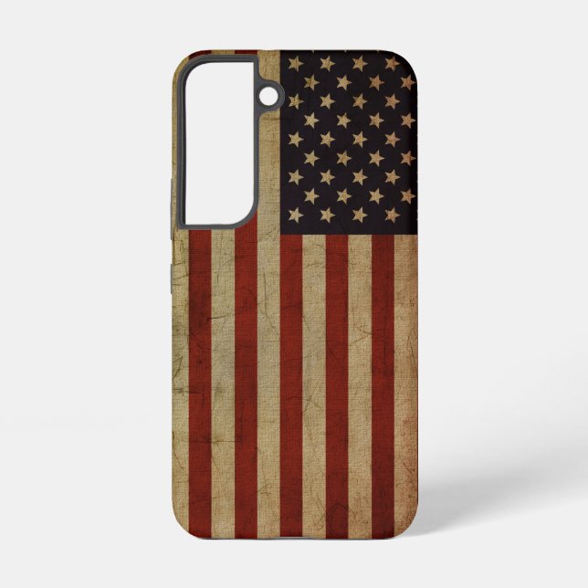 Vintage Grunge American Flag Samsung Galaxy S22 Case (Back)