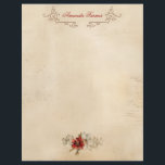 Vintage Grunge Artisan Parchment<br><div class="desc">Artistic vintage style distressed artisan parchment with scarlet and white flowers.</div>