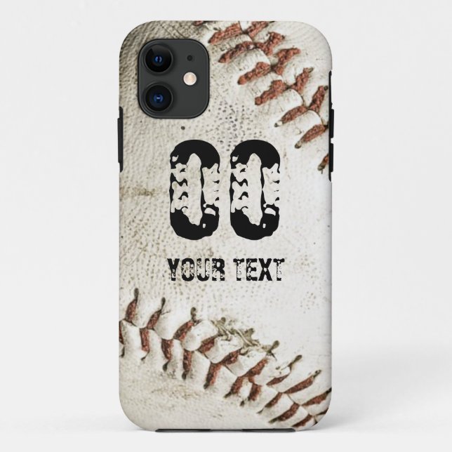Vintage Grunge Baseball Personalized Template Case-Mate iPhone Case (Back)