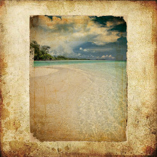 Vintage Grunge Beach Scrapbook Paper