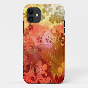 Vintage grunge colourful floral pattern 2 iPhone 11 case