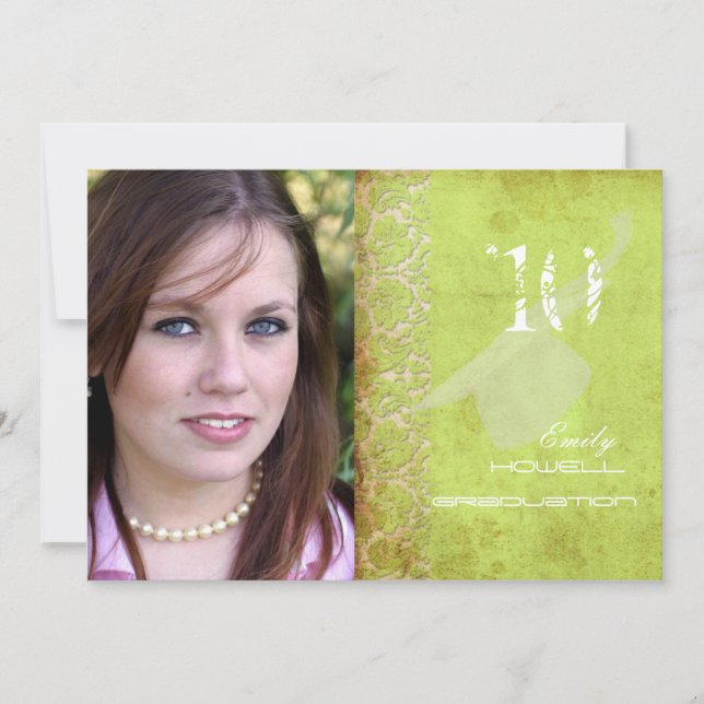 Vintage/Grunge/Damask/Graduations Invitation (Front)