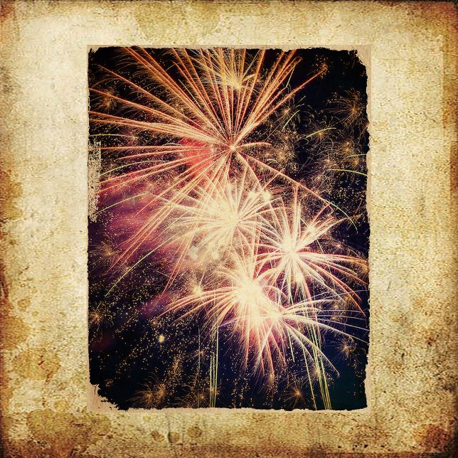Vintage Grunge Fireworks Scrapbook Paper (Creator Uploaded)