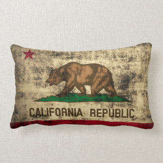 Vintage Grunge Flag of California Republic Lumbar Pillow