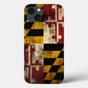 Vintage Grunge Flag of Maryland iPhone 13 Case