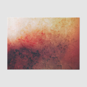 Vintage Grunge Floral Fire Red Faded Roses Artsy Tissue Paper
