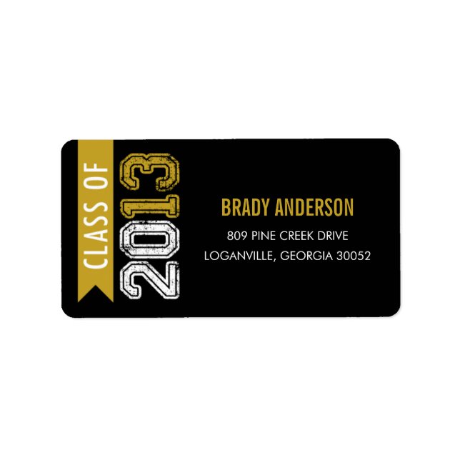 Vintage Grunge Graduation Address Label (Front)