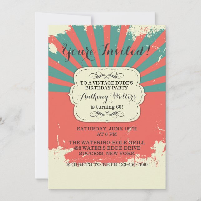 Vintage Grunge Invitation (Front)