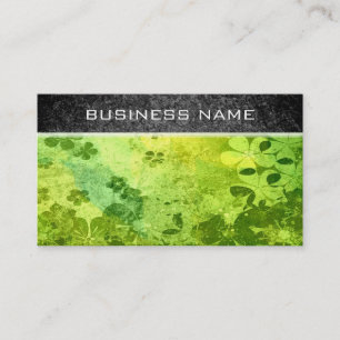 Vintage grunge lime floral pattern business card