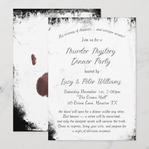 Vintage Grunge "Murder Mystery Dinner Party" Invitation