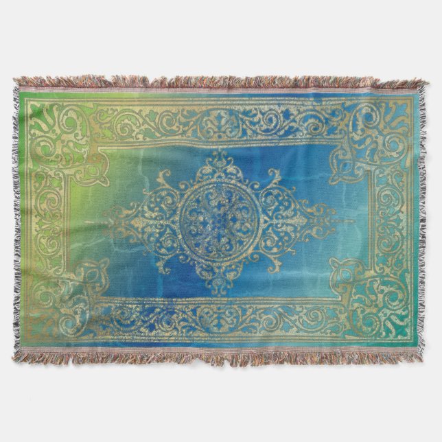Vintage Grunge Ornament - Throw Blanket (Front)