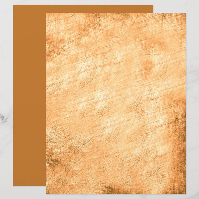 Vintage Grunge Pastel Orange Scribble Art  (Front/Back)