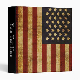 Vintage Grunge Patriotic USA American Flag Binder