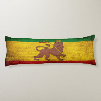Vintage Grunge Rastafarian Flag Body Pillow