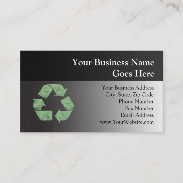 Vintage Grunge Recycle Symbol Business Card (Front)