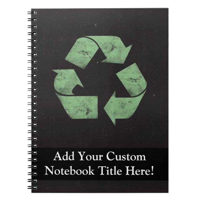 Vintage Grunge Recycle Symbol Notebook (Front)