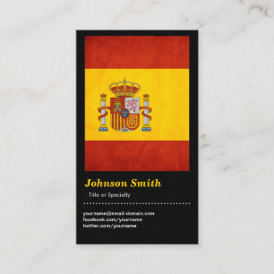 Vintage Grunge Spain Flag - Bandera de España Business Card