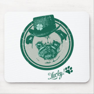 Vintage Grunge St Patrick's Day Pug Tees Mouse Pad