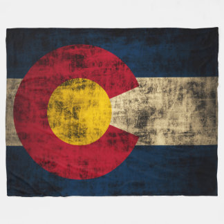Vintage Grunge State Flag of Colorado Fleece Blanket