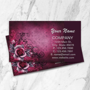 vintage grunge steampunk magenta pink Rose Business Card
