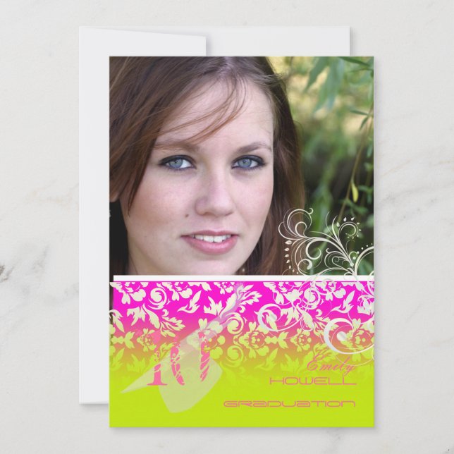 Vintage/Grunge/Swirls/Damask/Graduations Invitation (Front)