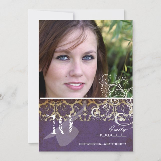 Vintage/Grunge/Swirls/Damask/Graduations Invitation (Front)