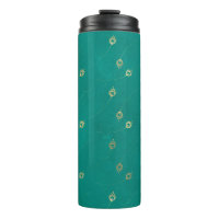 Vintage Grunge Teal and Gold Peacock