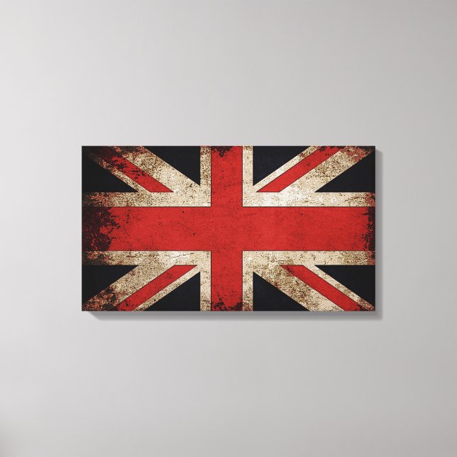 Vintage Grunge UK Flag Canvas Print (Front)