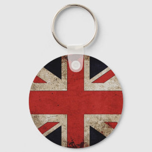 Vintage Grunge UK Flag Keychain