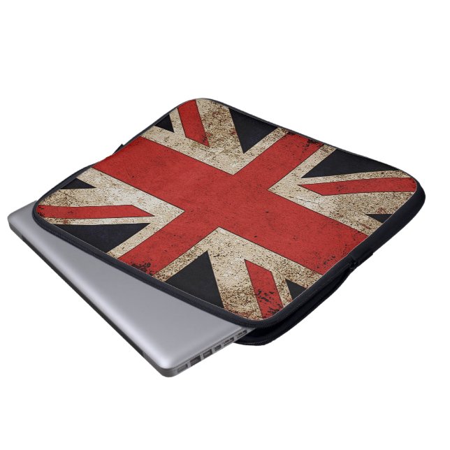Vintage Grunge UK Flag Laptop Sleeve (Front Bottom)