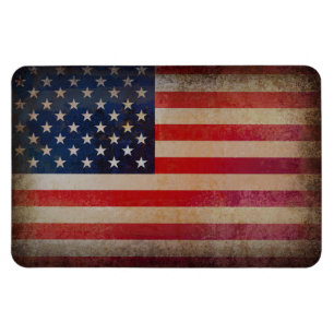 Vintage Grunge USA flag fridge magnet