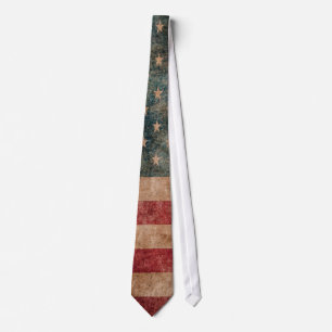 Vintage Grunge USA Stars & Stripes Flag Tie
