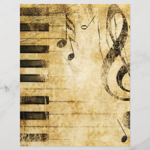 Vintage Grungy Music Notes Scrapbook Paper