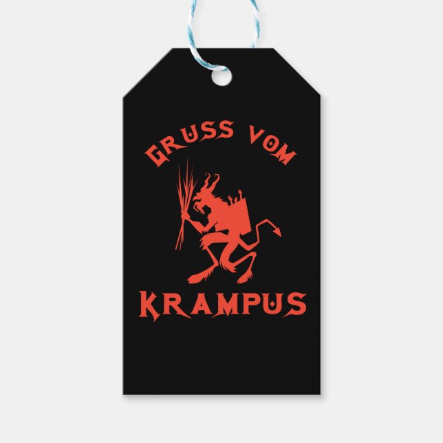 Vintage Gruss vom Krampus Gift Tags (Front)
