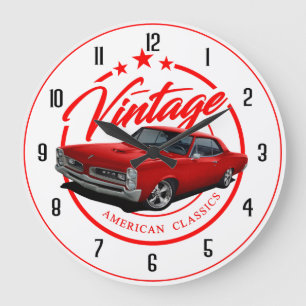 Vintage GTO in red Large Clock