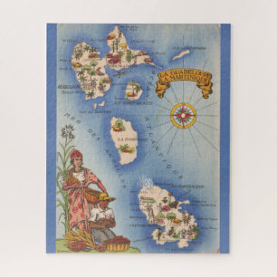 Vintage Guadeloupe Martinique  Jigsaw Puzzle