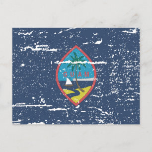 Vintage GUAM Flag Postcard