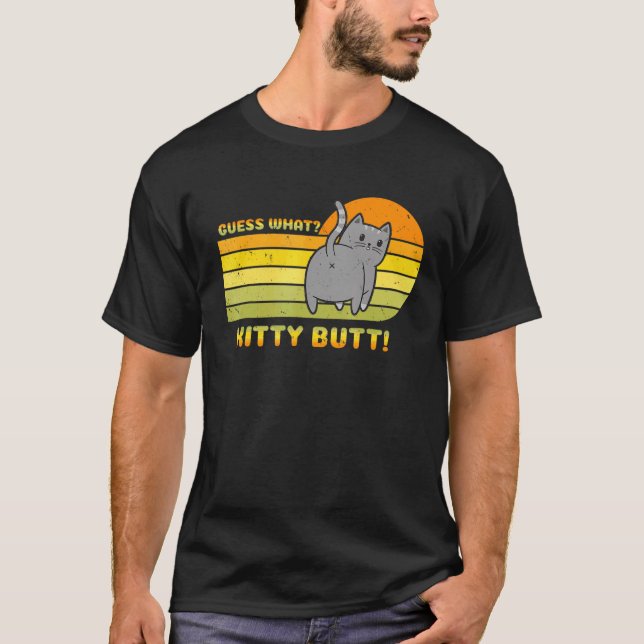 Vintage Guess What Kitty Butt - Cat T-Shirt (Front)