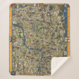 Vintage Guide To London Sherpa Blanket