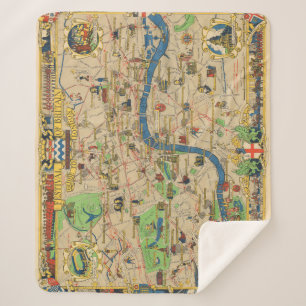 Vintage Guide To London Sherpa Blanket