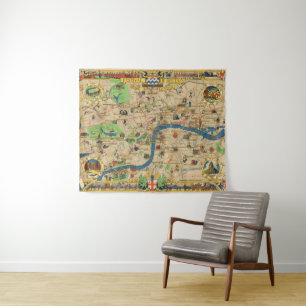 Vintage Guide To London Tapestry