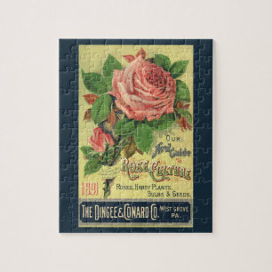 Vintage Guide to Rose Culture Book Cover Art, 1891 Jigsaw Puzzle