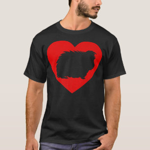Vintage Guinea pig Red Heart Animal Lover Valentin T-Shirt
