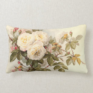 Vintage Guinevere Roses Lumbar Pillow