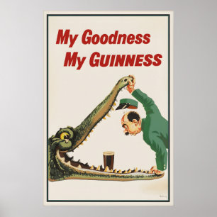 Vintage Guinness Crocodile Poster Print, My
