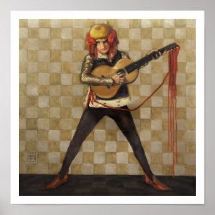 Vintage Guitar Art Musician Print Rock Star Music