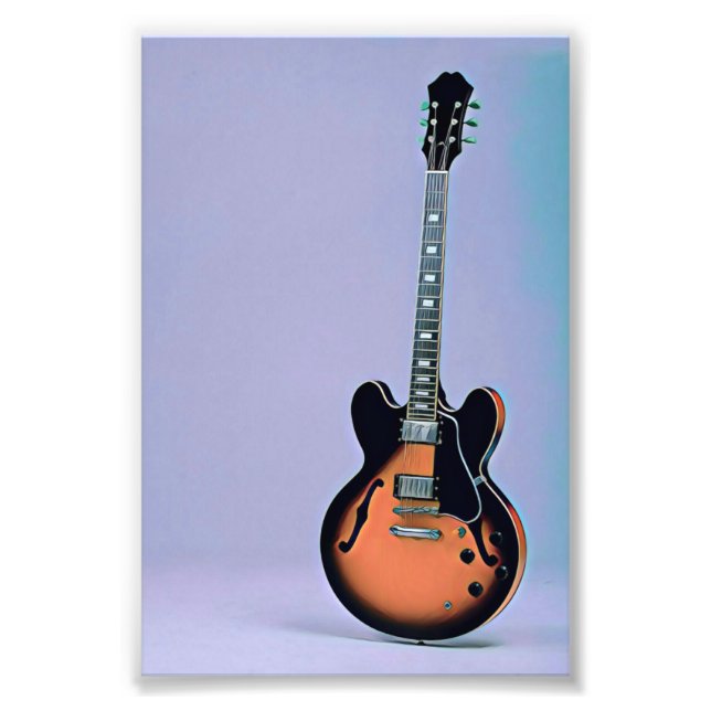 Vintage guitar artwork photo print (Front)