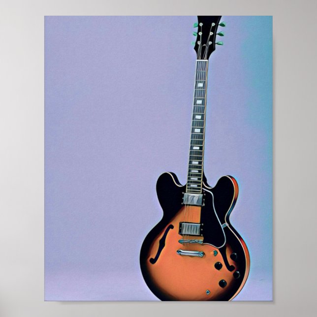 Vintage guitar artwork poster (Front)