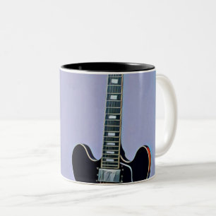 Vintage guitar artwork Two-Tone coffee mug