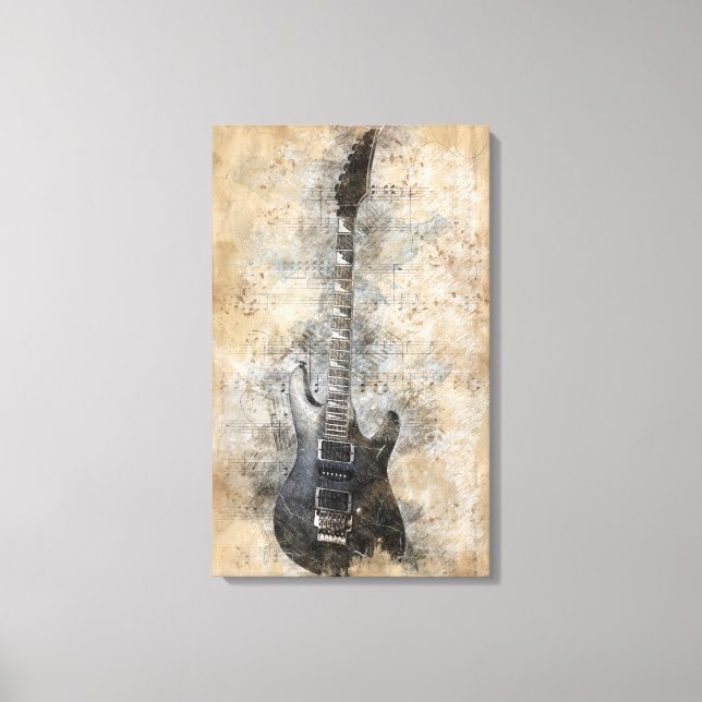 Vintage guitar canvas print (Front)